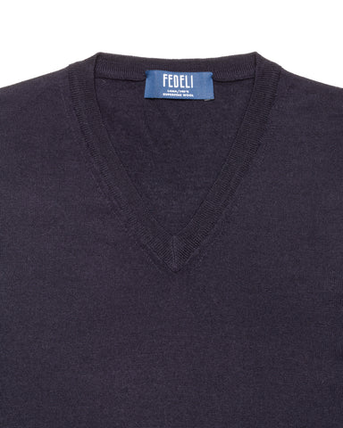 V-Pullover, Wolle Superfine