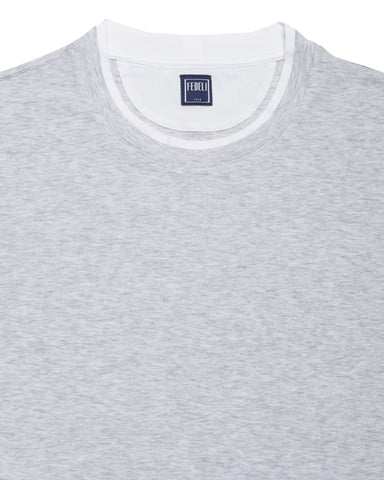 Faux Double-T-Shirt, Baumwolle