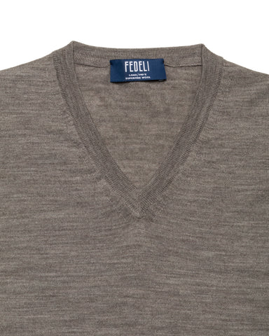 V-Pullover, Wolle Superfine
