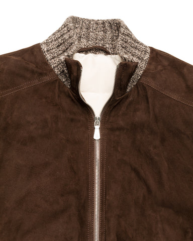 Daunenblouson, Leder Strick