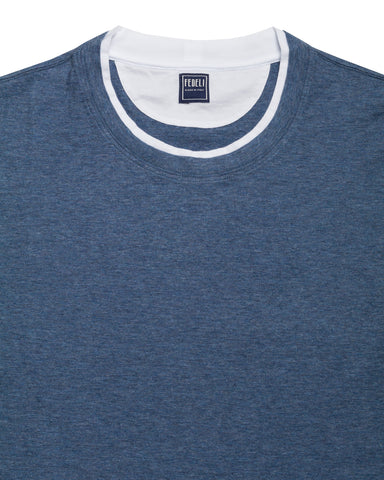 Faux Double-T-Shirt, Baumwolle