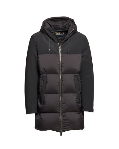 Daunenparka, Materialmix