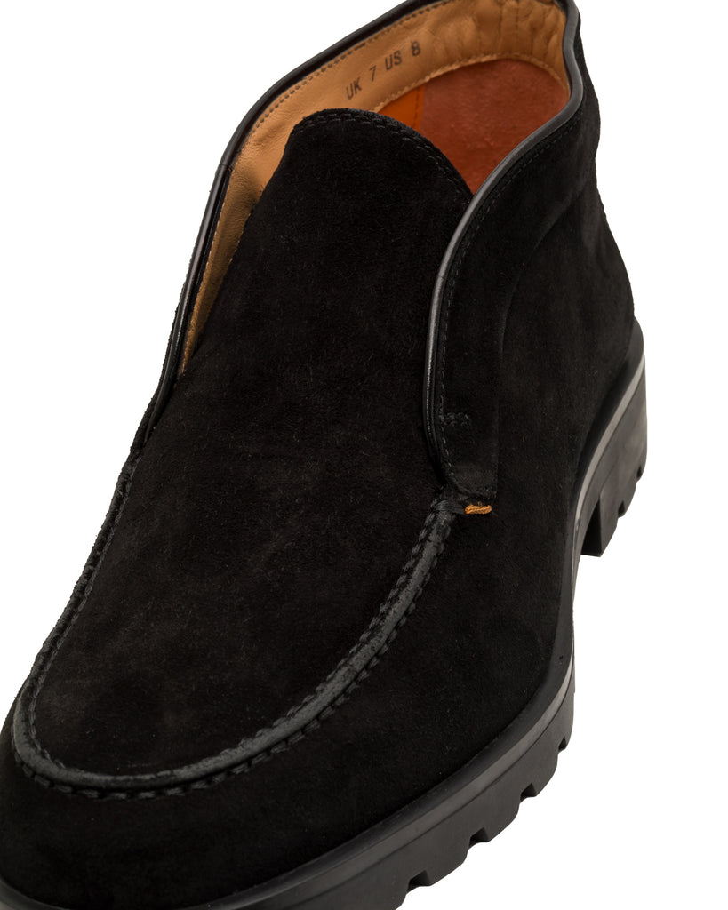 Slip-On Stiefletten, Veloursleder