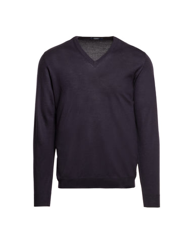 V-Pullover, Wolle Superfine