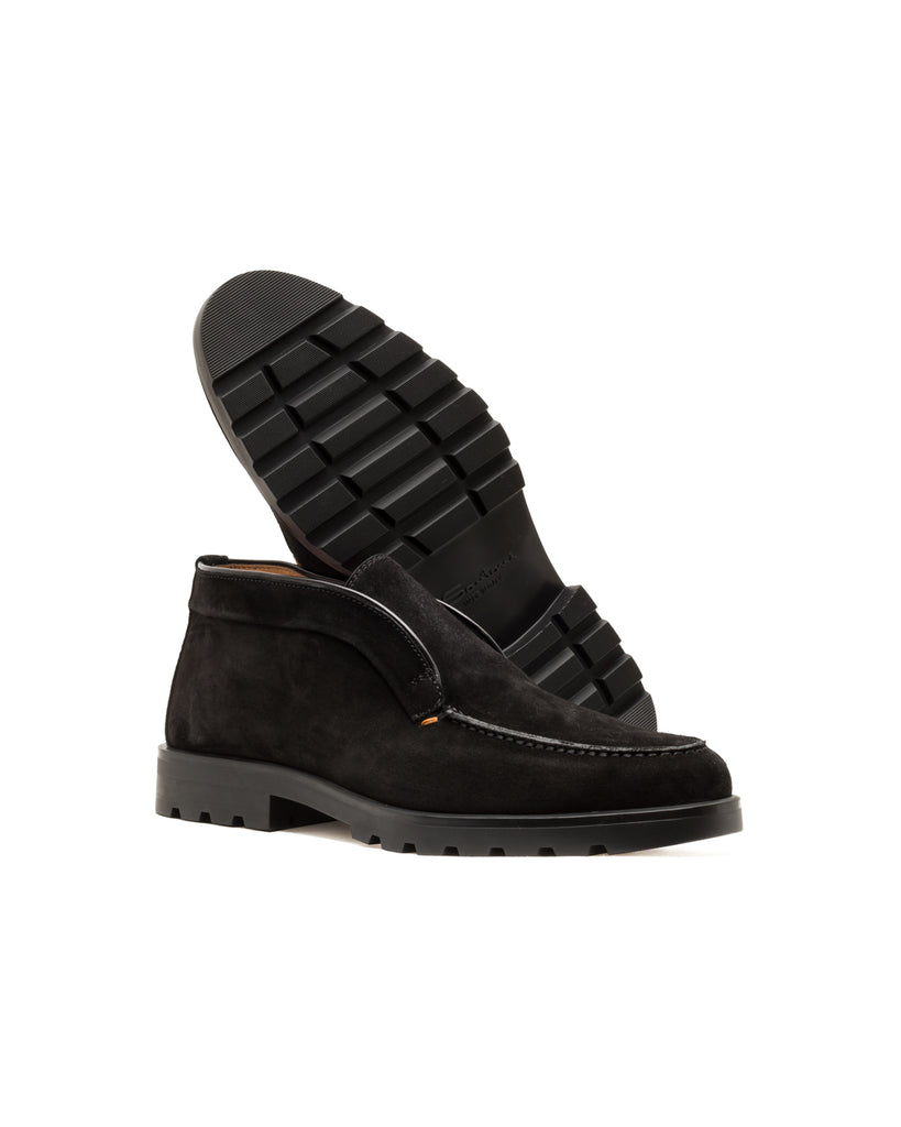 Slip-On Stiefletten, Veloursleder