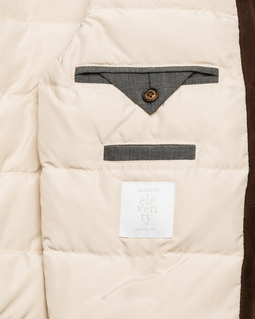 Daunenblouson, Leder Strick