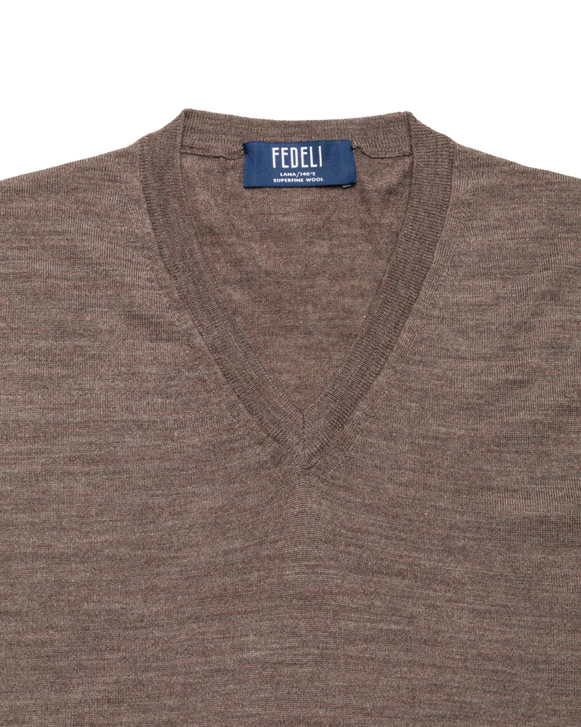 V-Pullover, Wolle Superfine