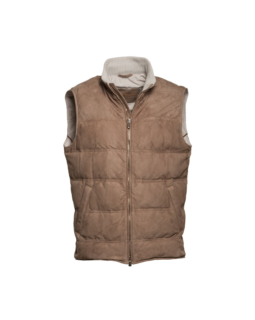 Daunengilet, Ziegenleder