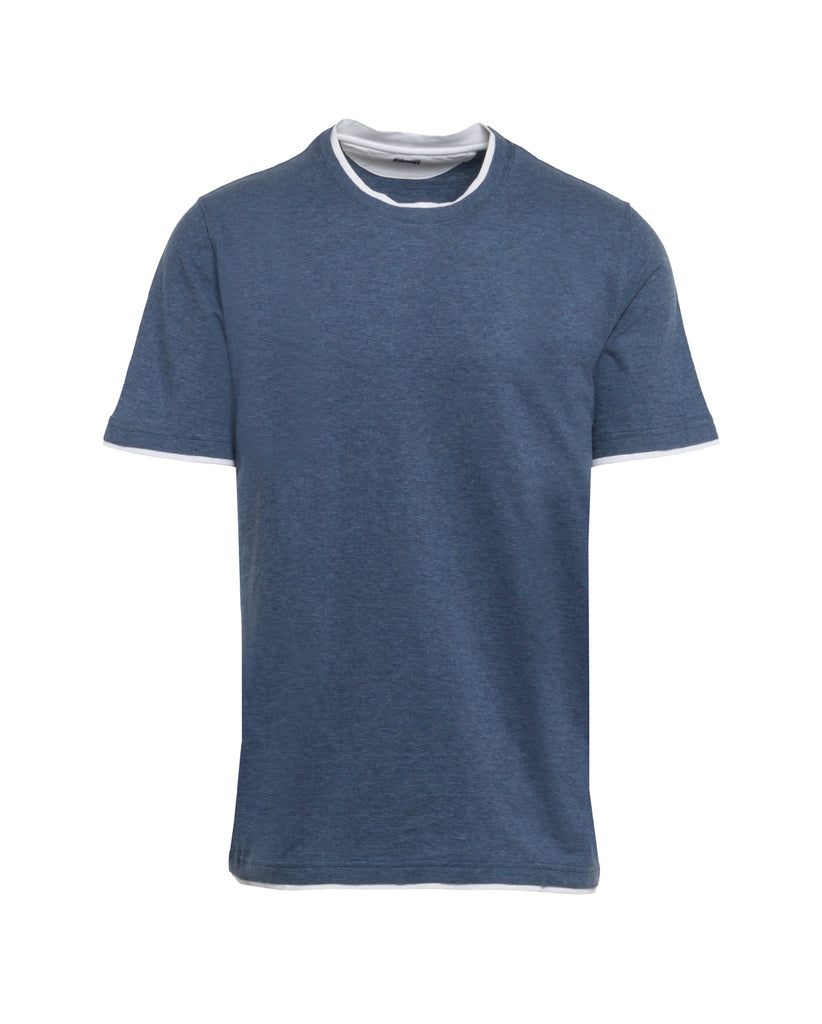 Faux Double-T-Shirt, Baumwolle